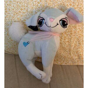 Vintage Bratz blue and white puppy dog pink ribbon Plush stuffed animal Y2K Petz